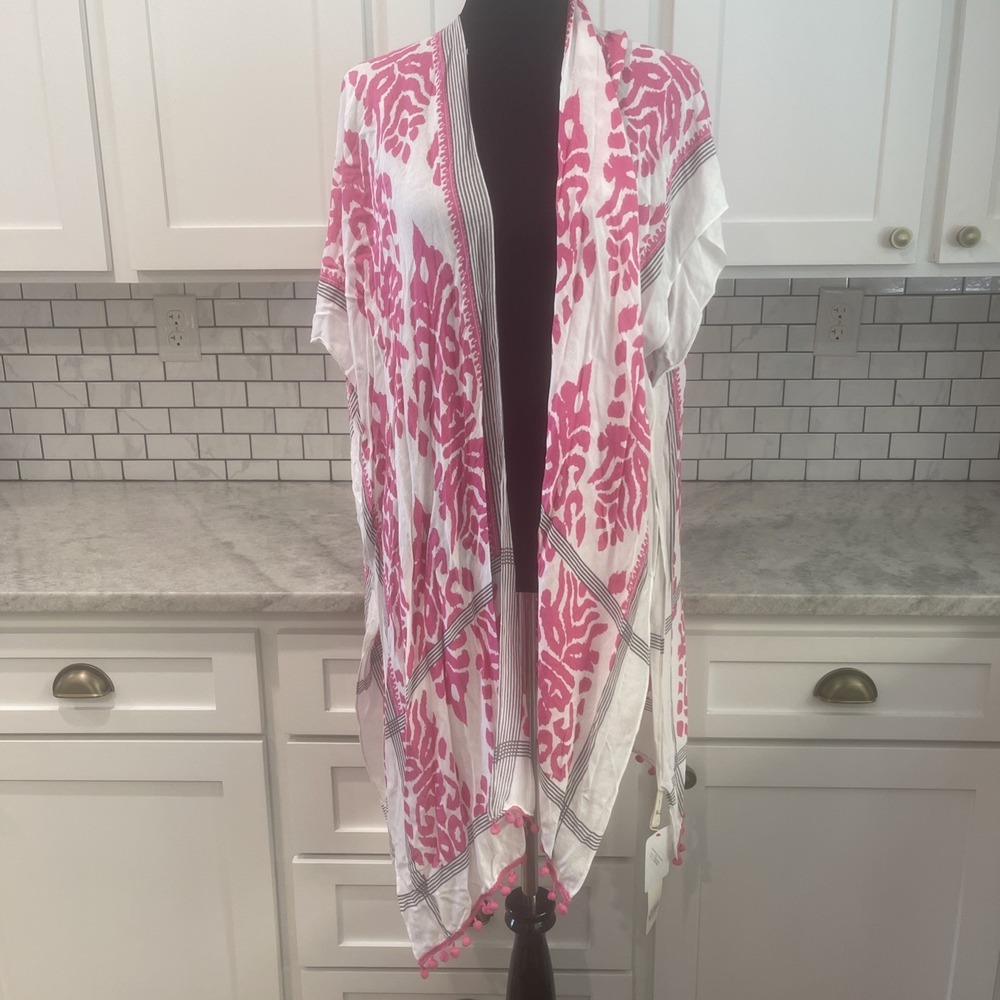 Comfy Luxe Kimono Womens One Size Pink Coverup Beach Resortwear New Tags Boho
